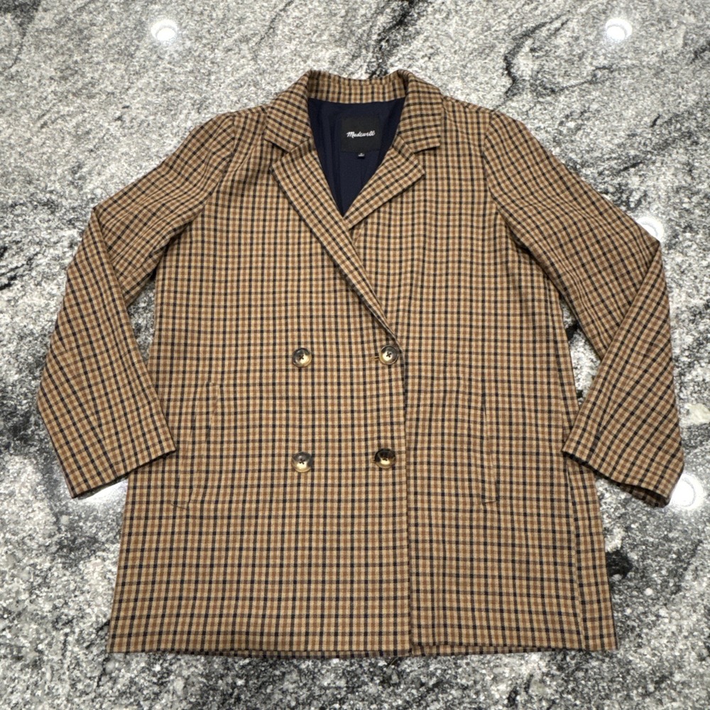 Madewell Caldwell Double Breasted Blazer in Mandell Plaid Size M #627 - Picture 5 of 11